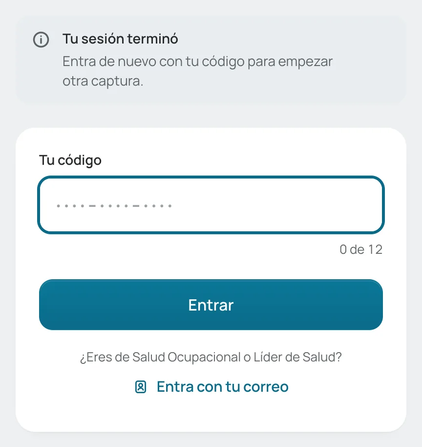 Entrada con el aviso «Tu sesión terminó»